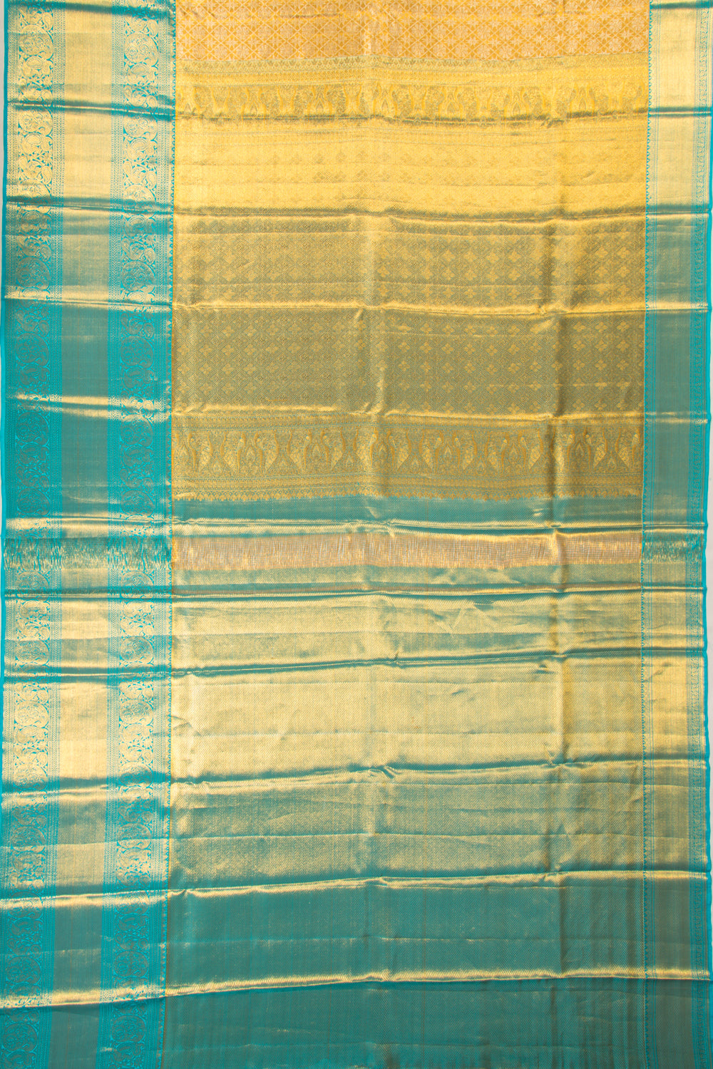Kanchipuram Silk Tissue Brocade Gold Saree