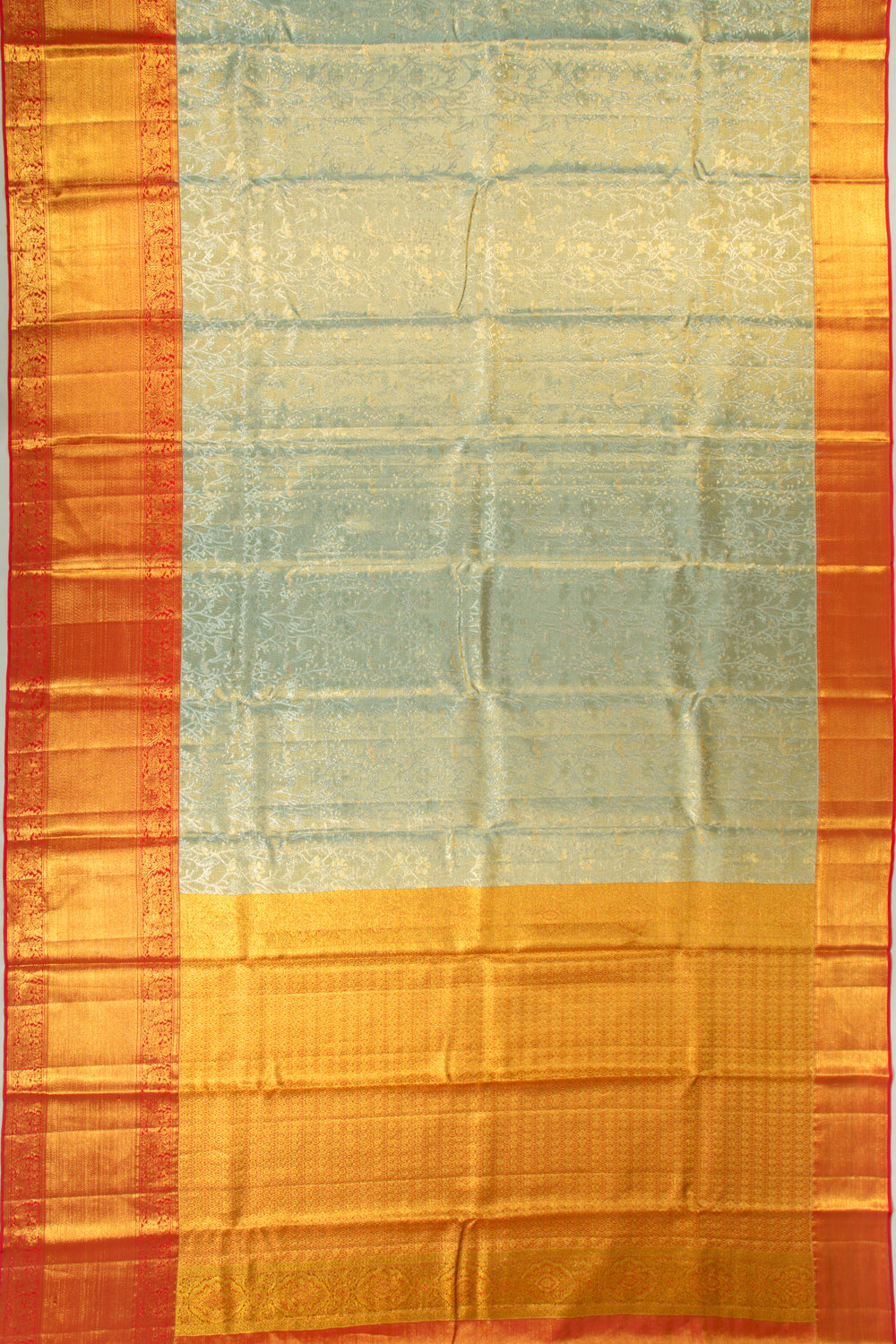 Taranga Kanchi Silk Tissue Brocade Pastel Blue Saree