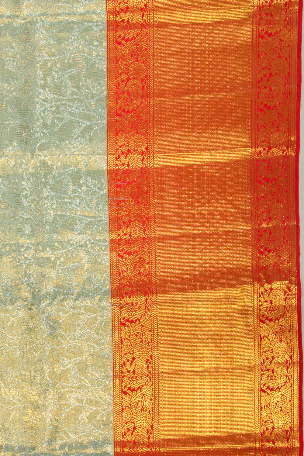 Taranga Kanchi Silk Tissue Brocade Pastel Blue Saree