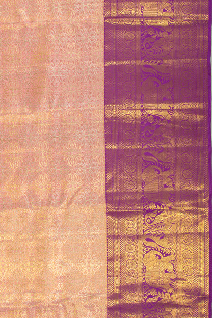Taranga Kanchi Silk Tissue Brocade Pastel Pink Saree