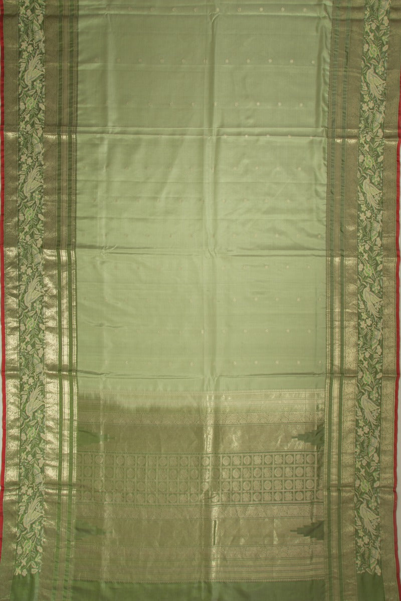 Kanchipuram Silk Butta Pista Green Saree