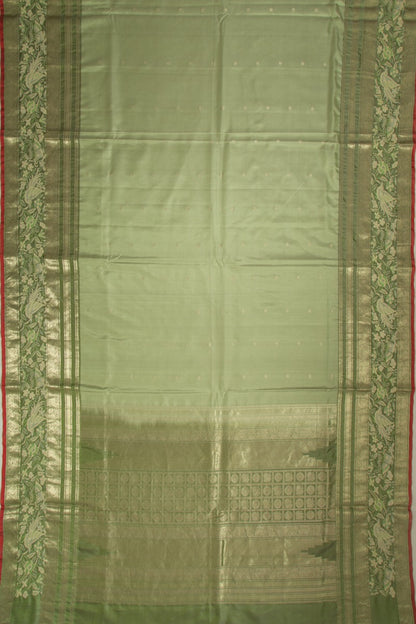 Kanchipuram Silk Butta Pista Green Saree