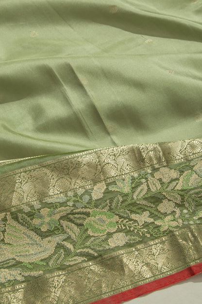 Kanchipuram Silk Butta Pista Green Saree