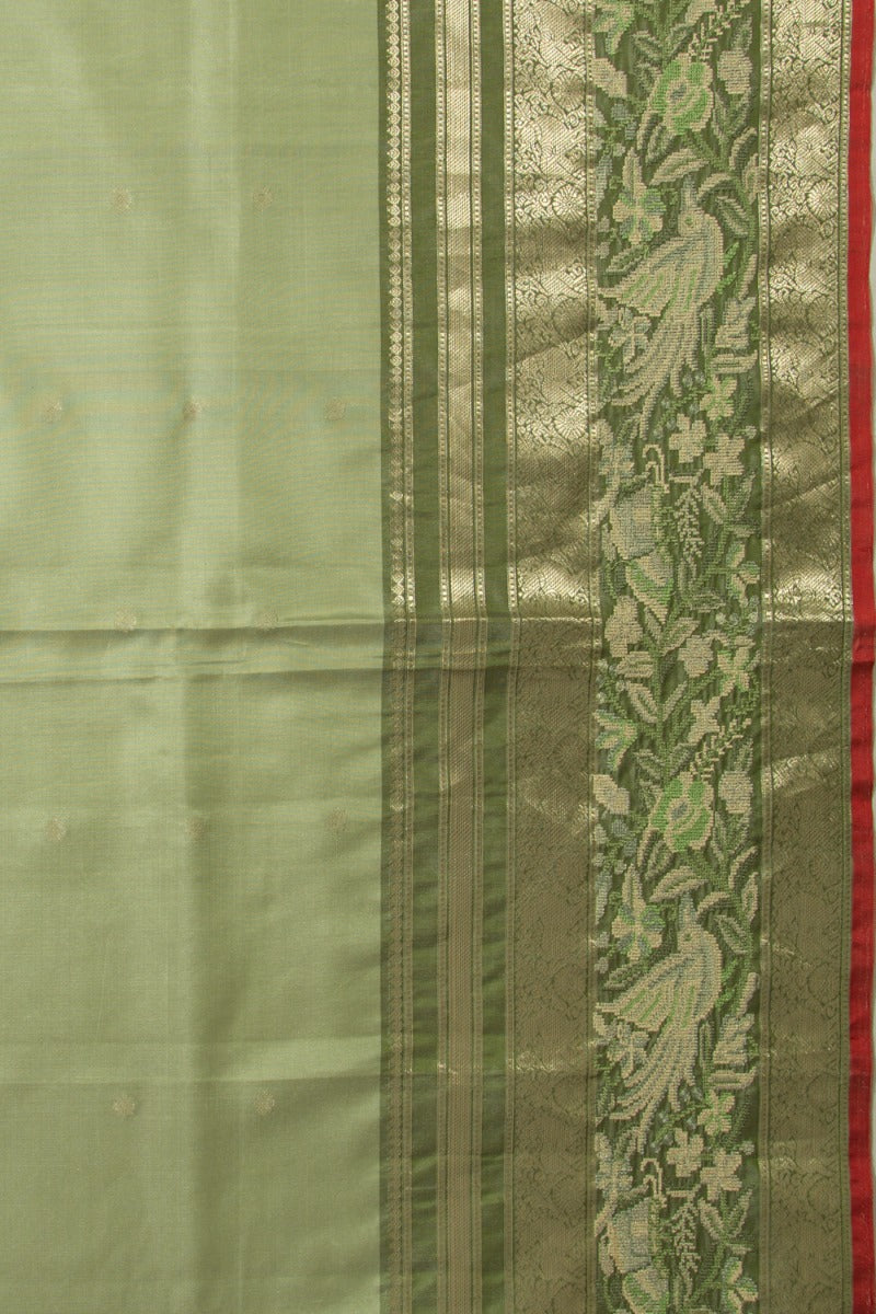 Kanchipuram Silk Butta Pista Green Saree
