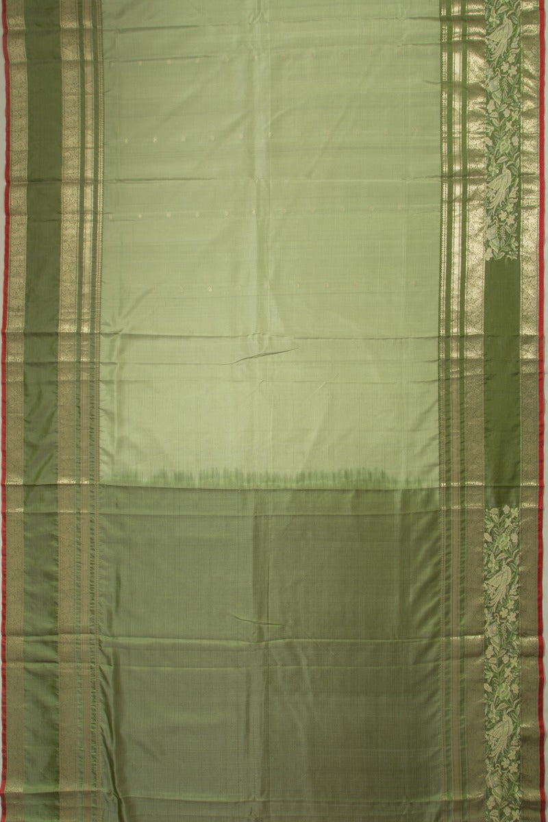 Kanchipuram Silk Butta Pista Green Saree