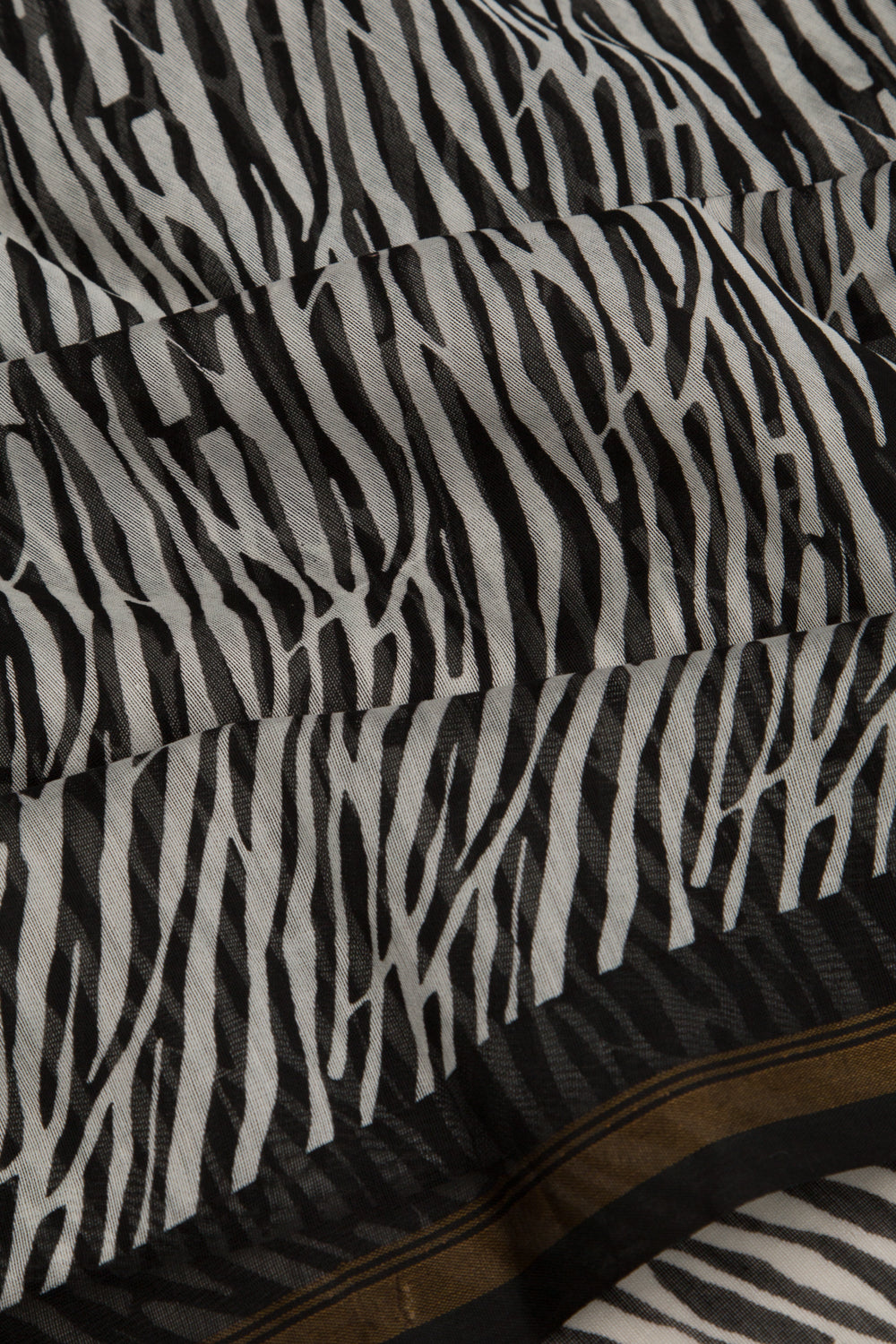 Chanderi Cotton Block Printed White Saree