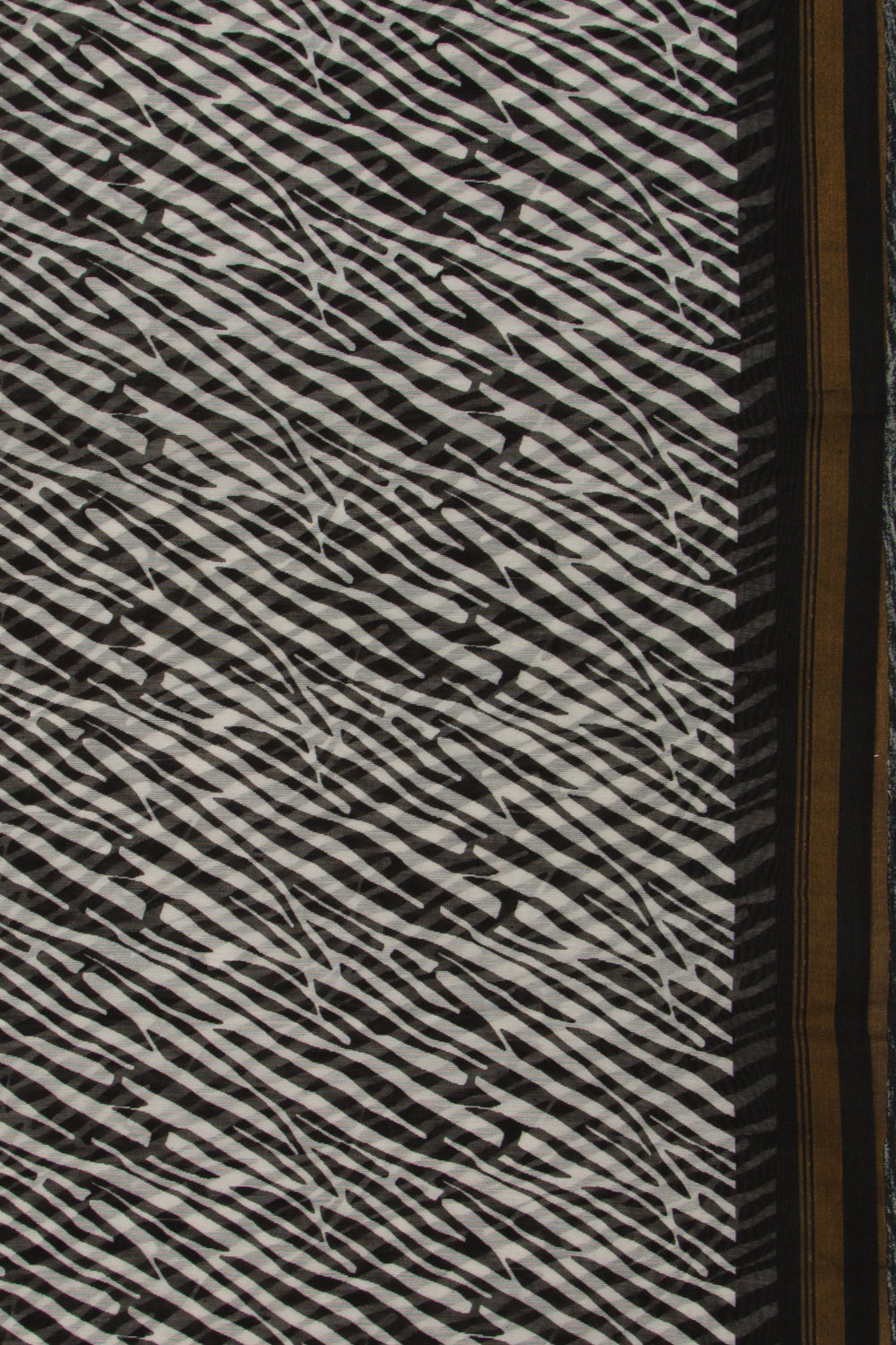 Chanderi Cotton Block Printed White Saree