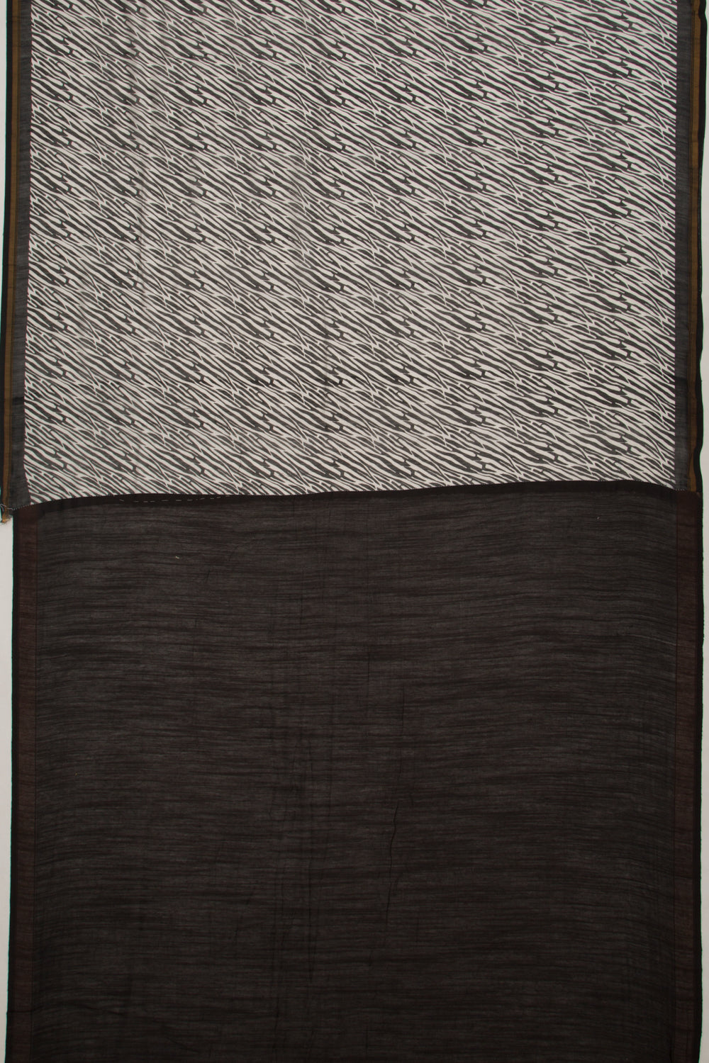 Chanderi Cotton Block Printed White Saree