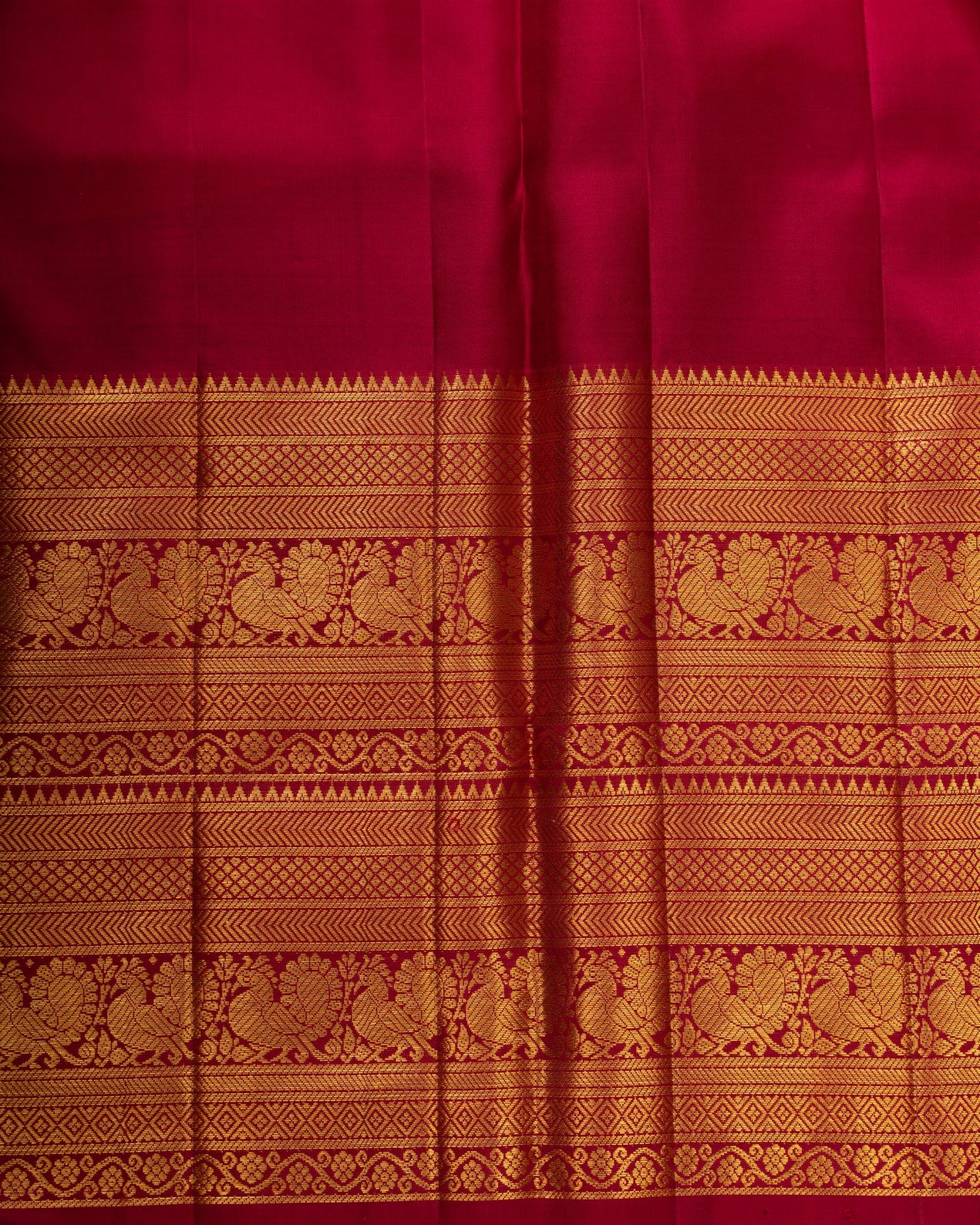 Kanchipuram Silk Brocade Yellow Saree