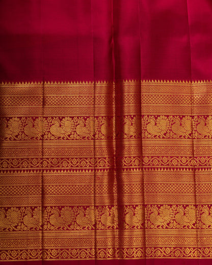 Kanchipuram Silk Brocade Yellow Saree