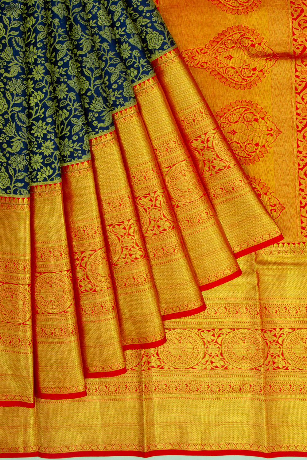 Taranga Kanchi Silk Brocade Midnight Blue Saree