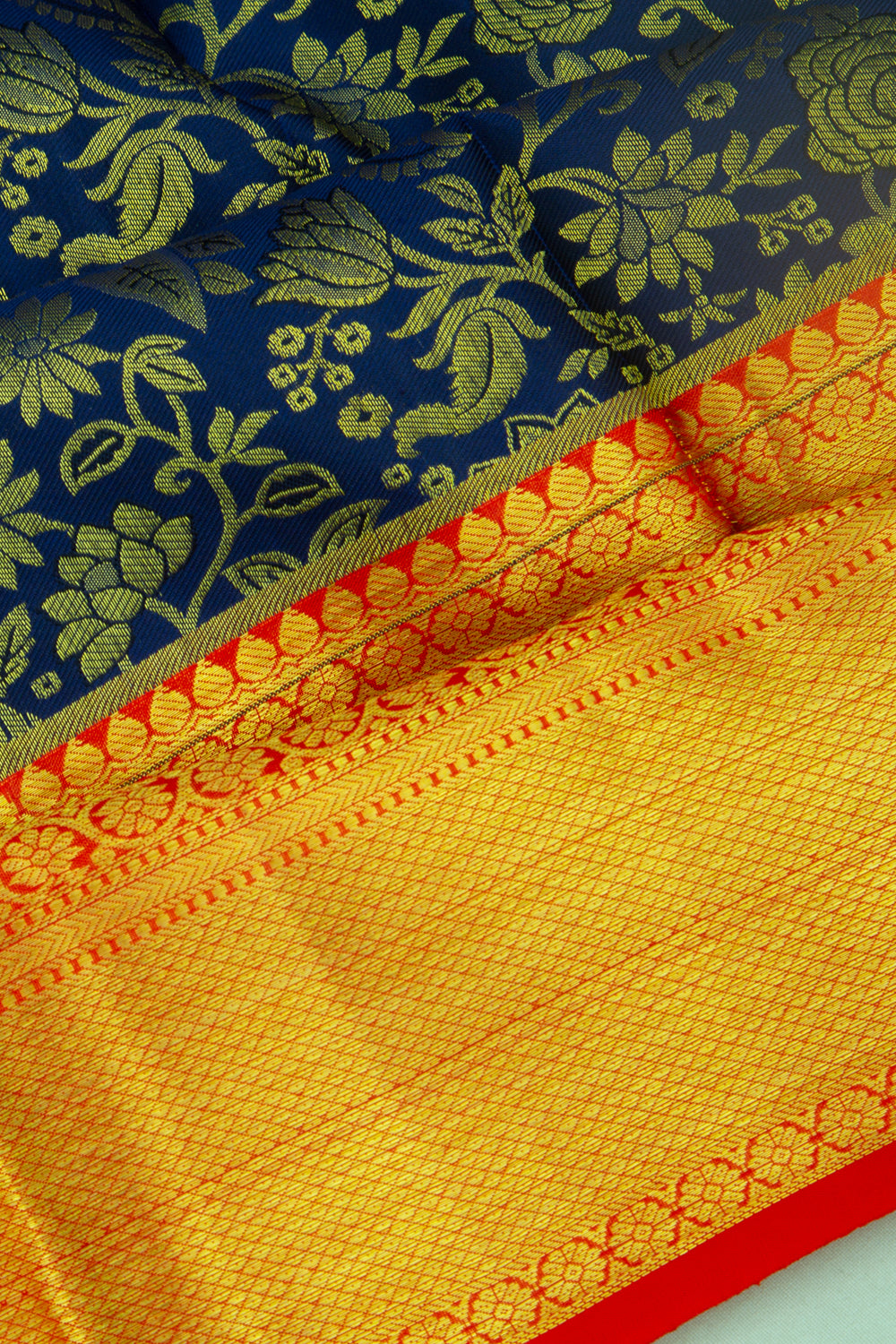 Taranga Kanchi Silk Brocade Midnight Blue Saree