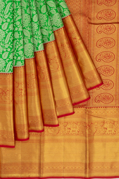 Taranga Kanchi Silk Brocade Green Saree