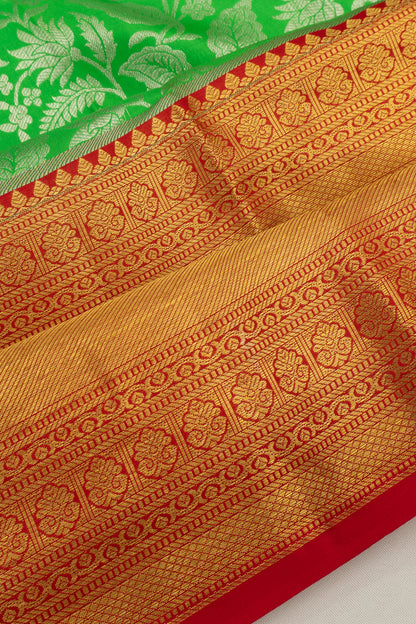 Taranga Kanchi Silk Brocade Green Saree