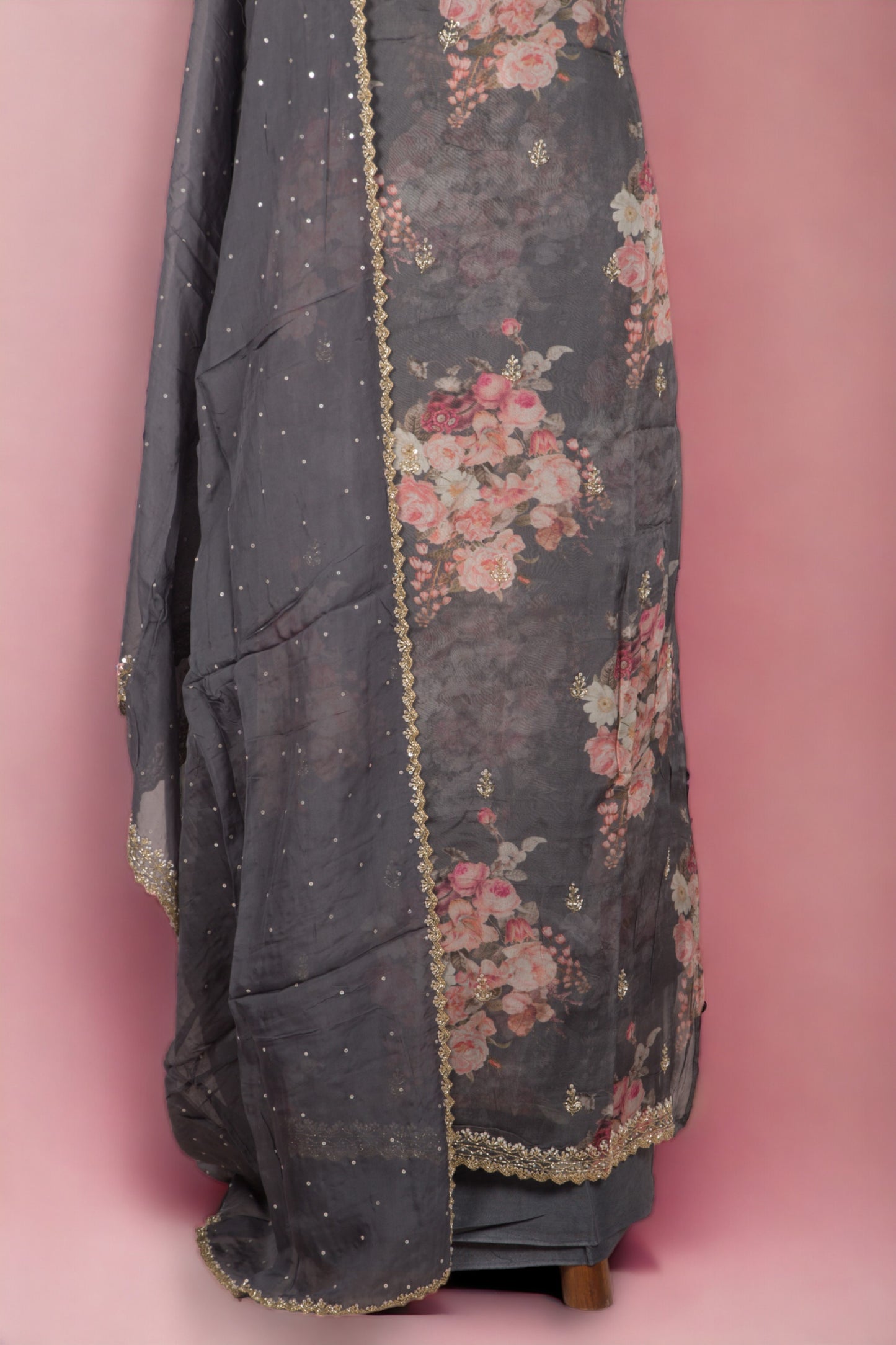 Organza Grey Salwar Suit Set