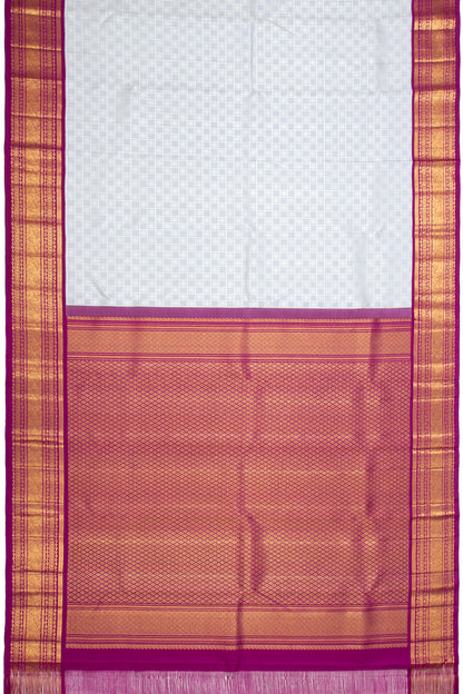 Kanchipuram Silk Checks And Butta Grey Saree