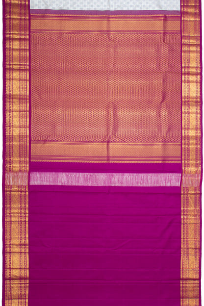 Kanchipuram Silk Checks And Butta Grey Saree