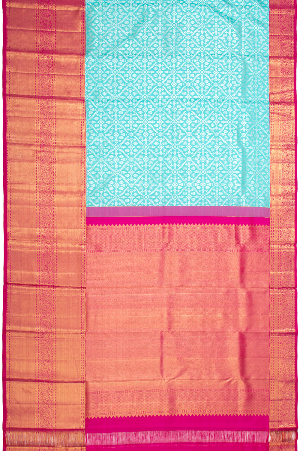 Kanchipuram Silk Brocade Sky Blue Saree