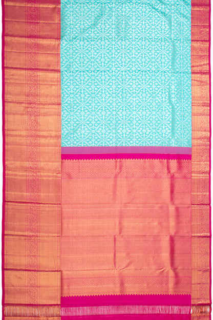 Kanchipuram Silk Brocade Sky Blue Saree