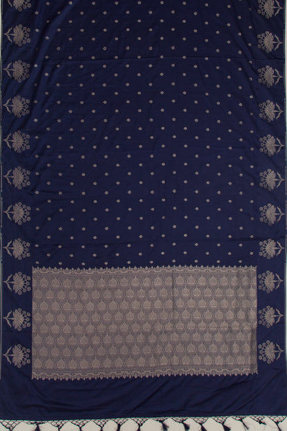 Banarasi Satin Silk Butta Dark Blue Saree