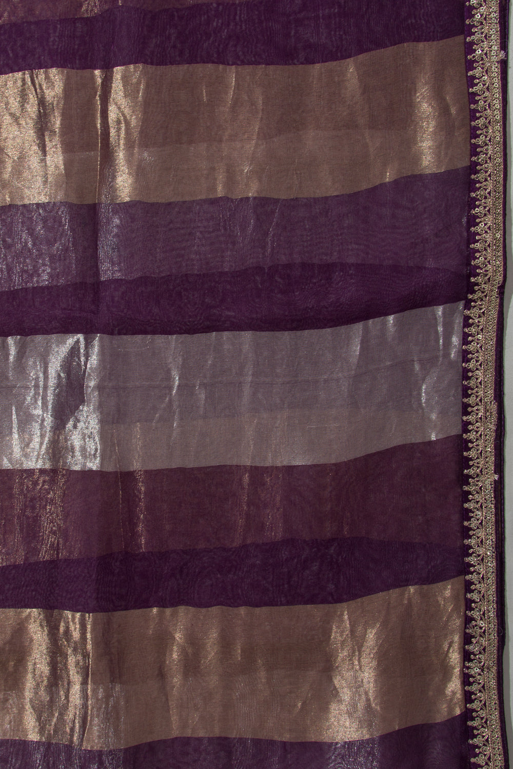 Organza Lines Purple Saree
