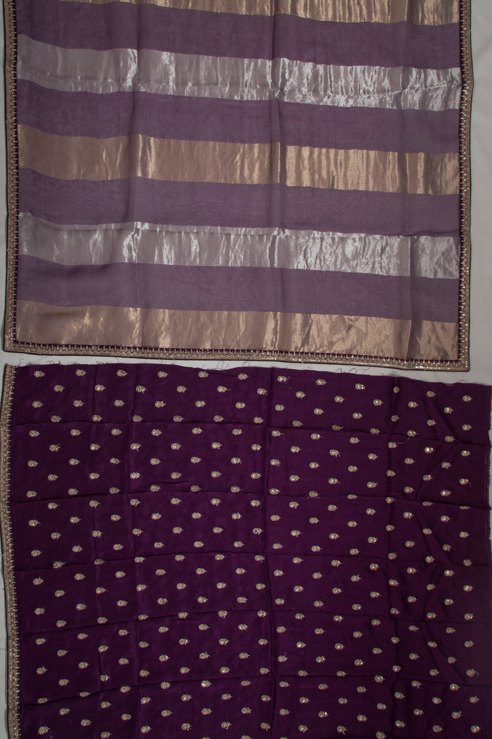 Organza Lines Purple Saree