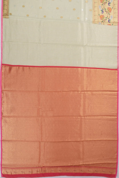 Kankatala Kota Soft Silk Tissue Butta Pastel Green Saree g2