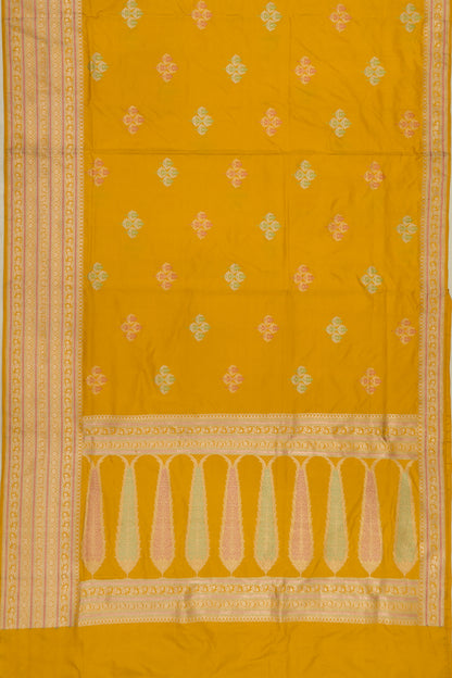 Banarasi Silk Butta Yellow Saree