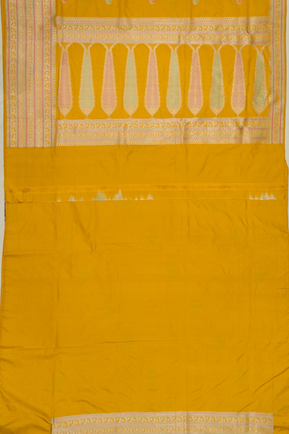 Banarasi Silk Butta Yellow Saree