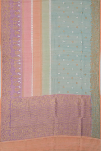 Banarasi Silk Horizontal Lines Multicolour Saree