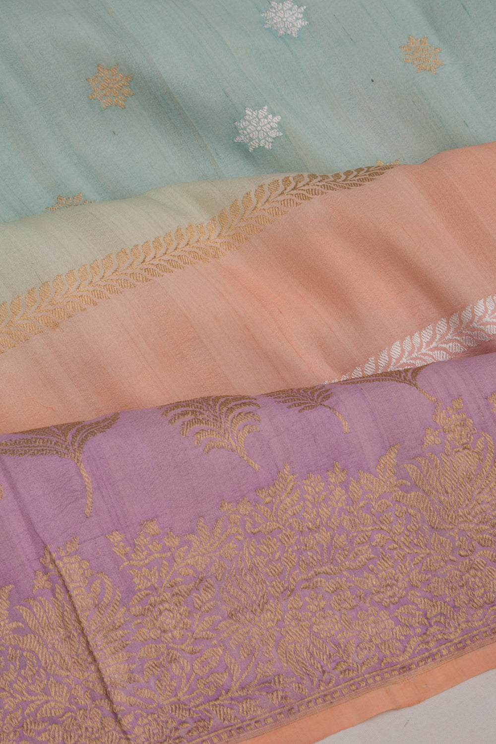 Banarasi Silk Horizontal Lines Multicolour Saree