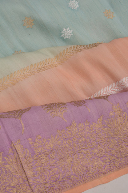 Banarasi Silk Horizontal Lines Multicolour Saree