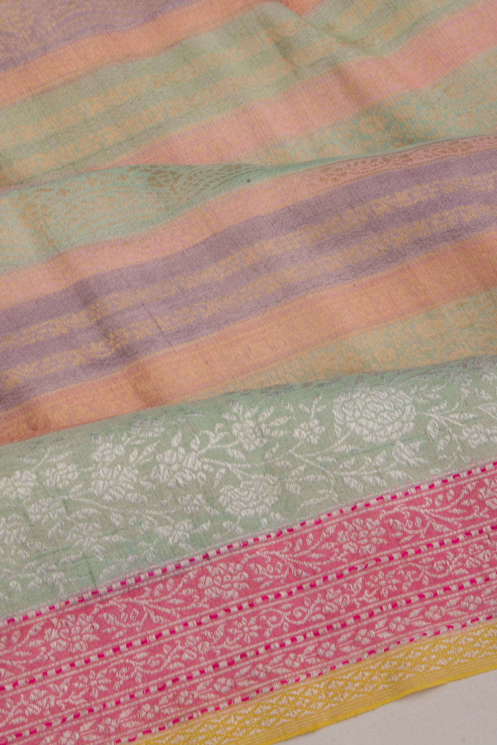 Banarasi Georgette Horizontal Lines Multicolor Saree