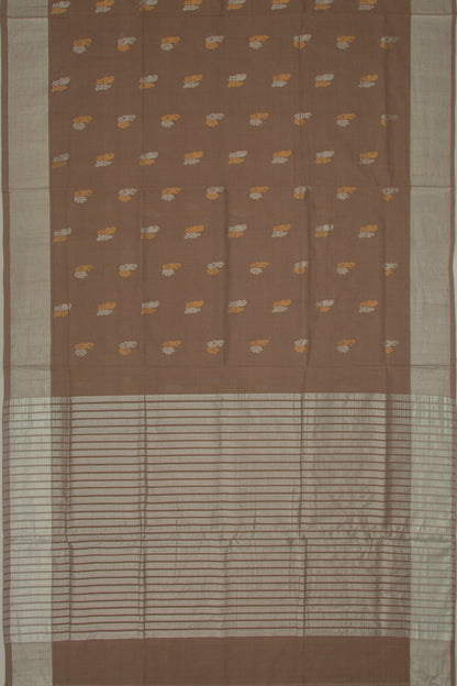 Venkatagiri Cotton Butta Brown Saree