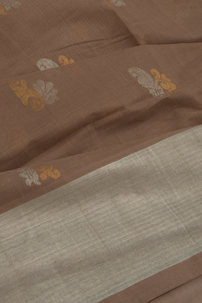 Venkatagiri Cotton Butta Brown Saree