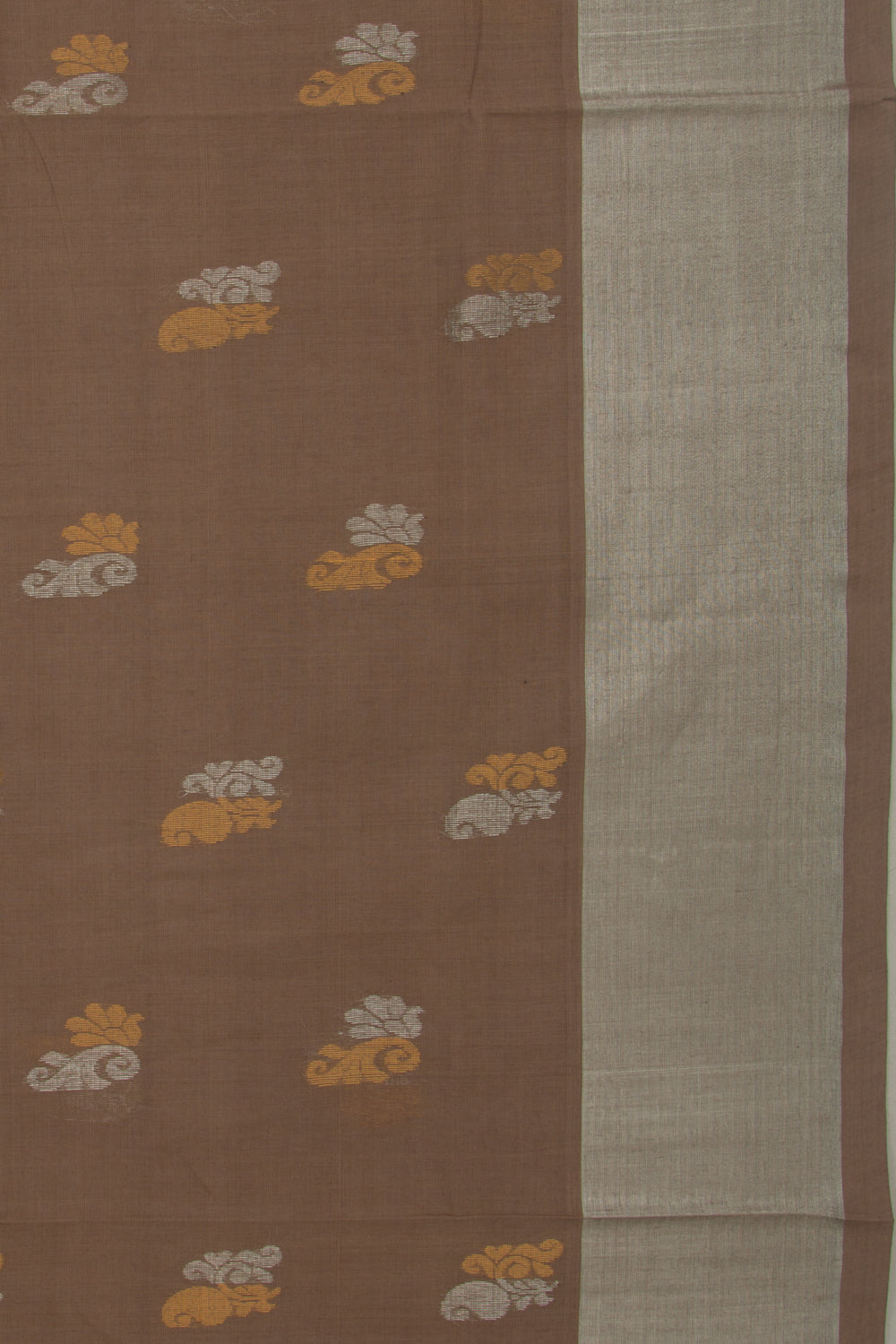 Venkatagiri Cotton Butta Brown Saree