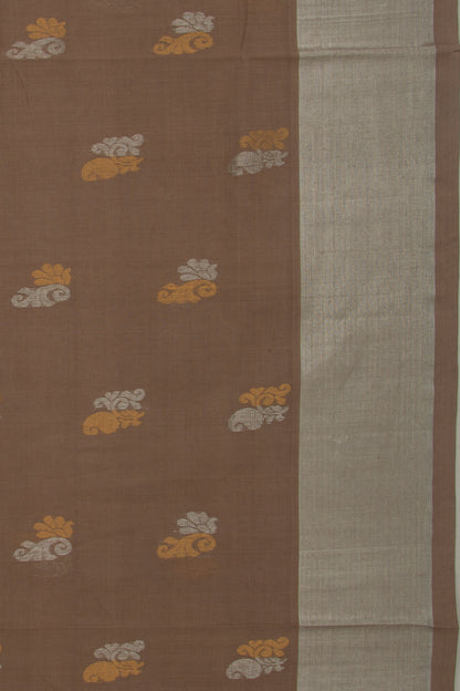 Venkatagiri Cotton Butta Brown Saree