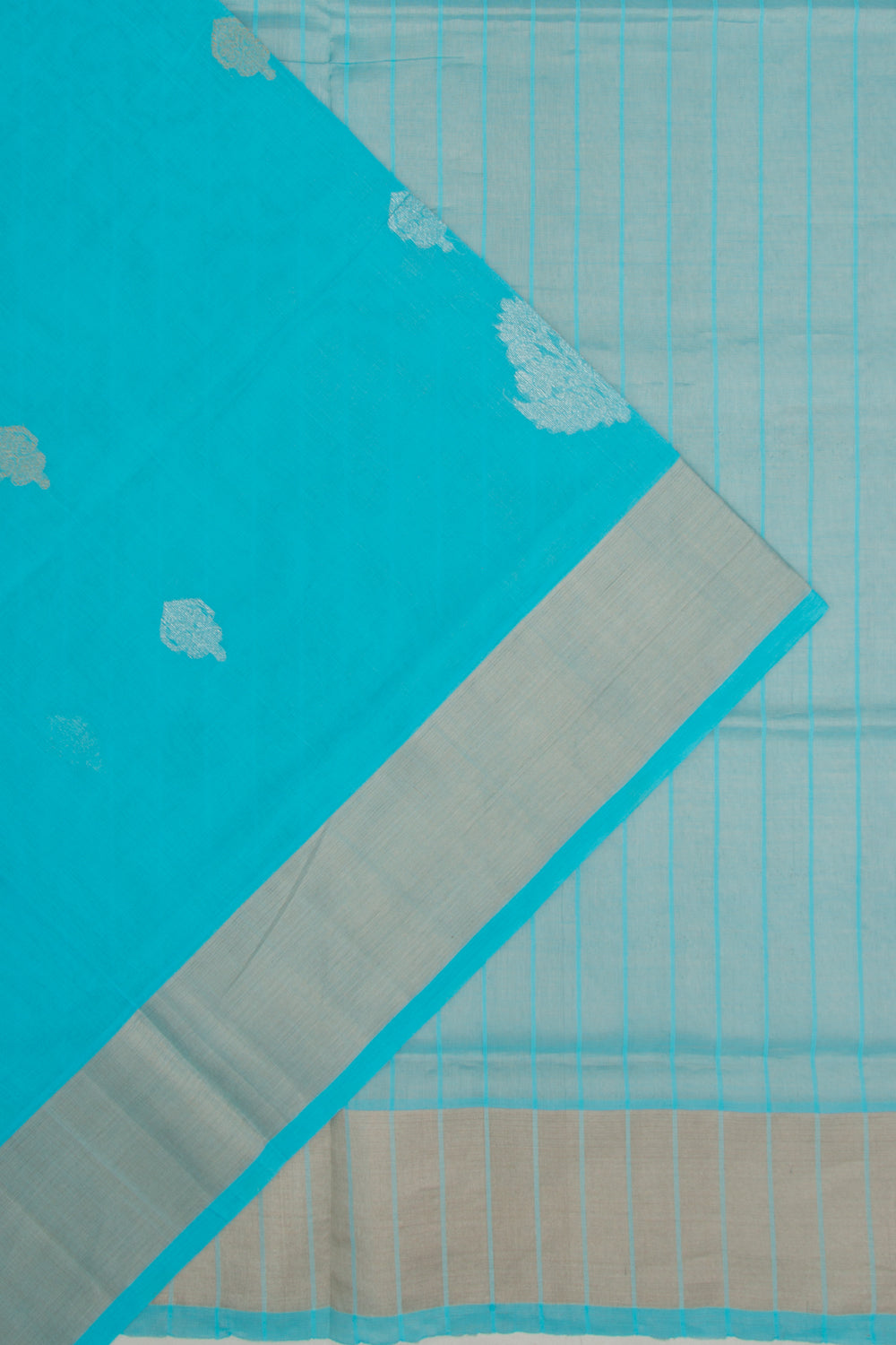 Venkatagiri Cotton Butta Sky Blue Saree