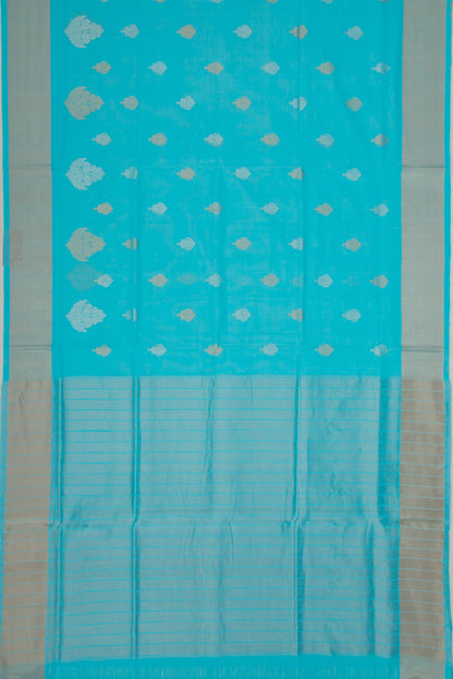 Venkatagiri Cotton Butta Sky Blue Saree