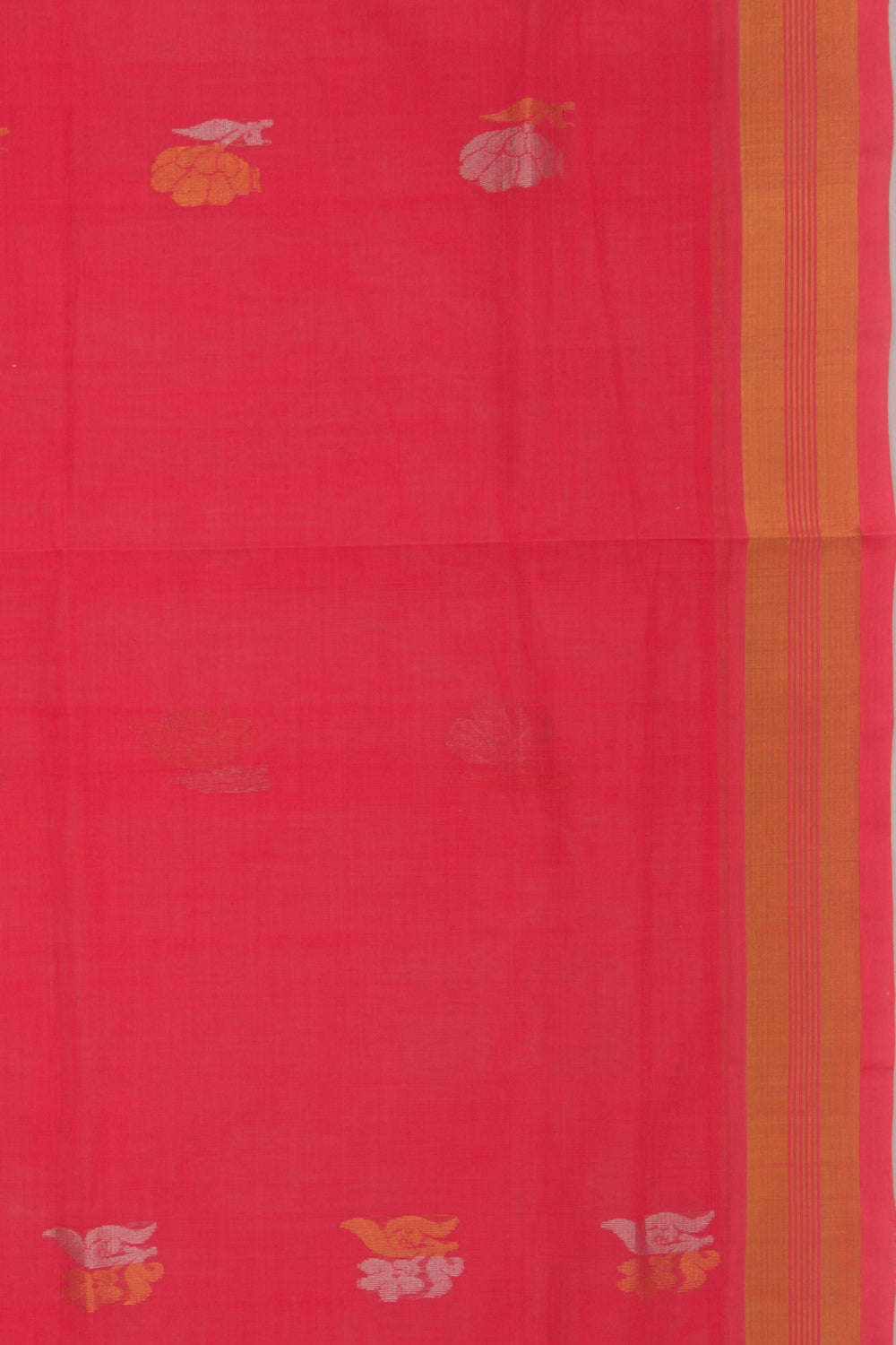 Venkatagiri Cotton Butta Redish Pink Saree