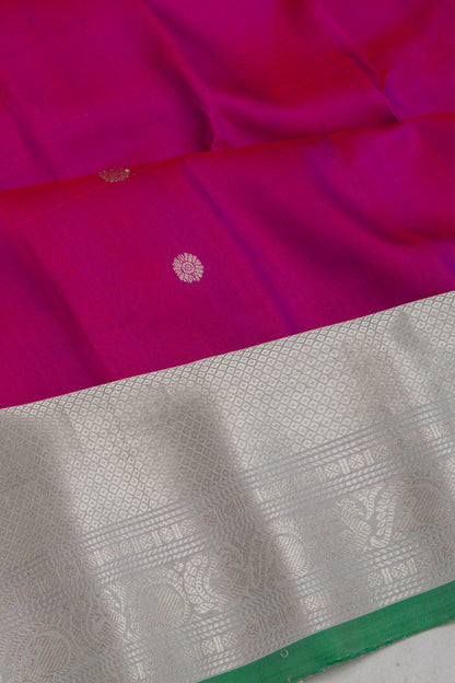 Gadwal Silk Butta Purple Saree