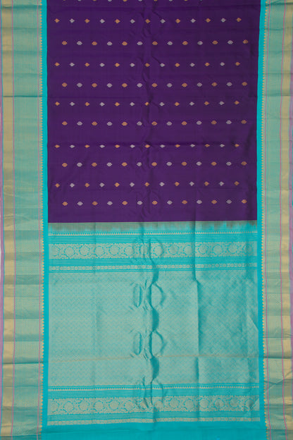 Gadwal Silk Butta Violet Saree