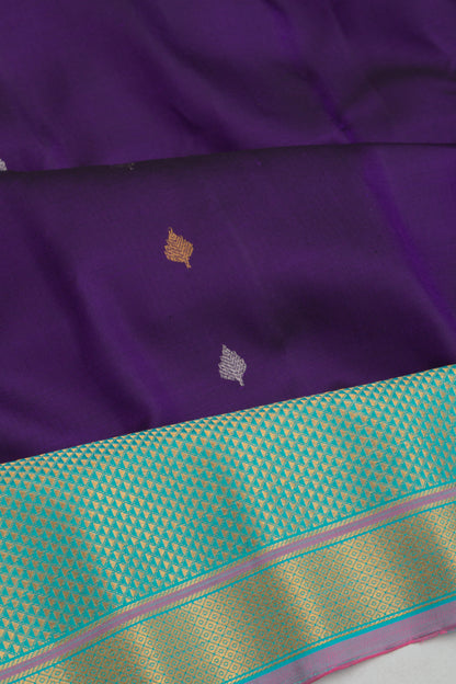 Gadwal Silk Butta Violet Saree