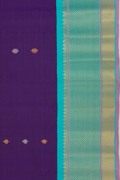 Gadwal Silk Butta Violet Saree