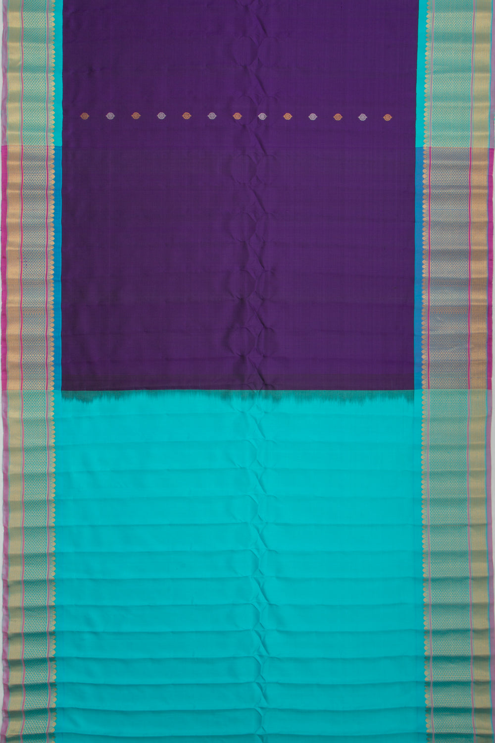 Gadwal Silk Butta Violet Saree