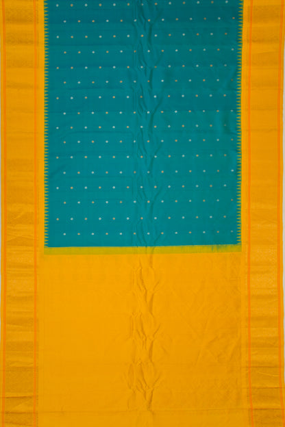 Gadwal Silk Butta Sea Blue Saree