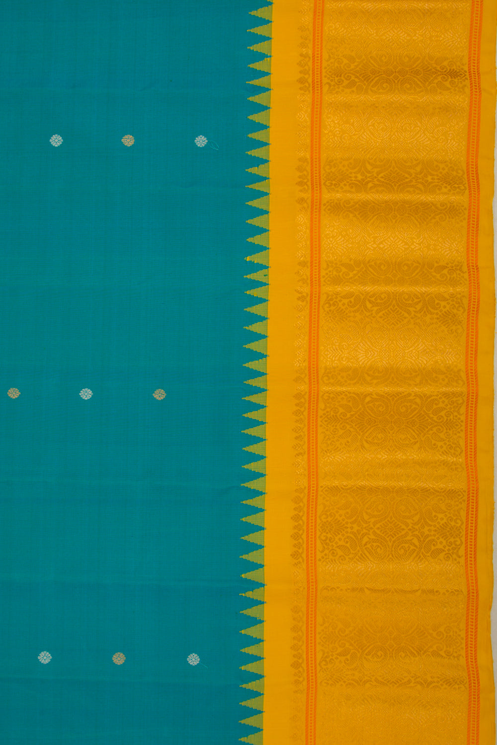 Gadwal Silk Butta Sea Blue Saree