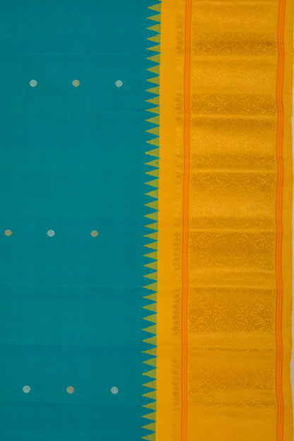 Gadwal Silk Butta Sea Blue Saree