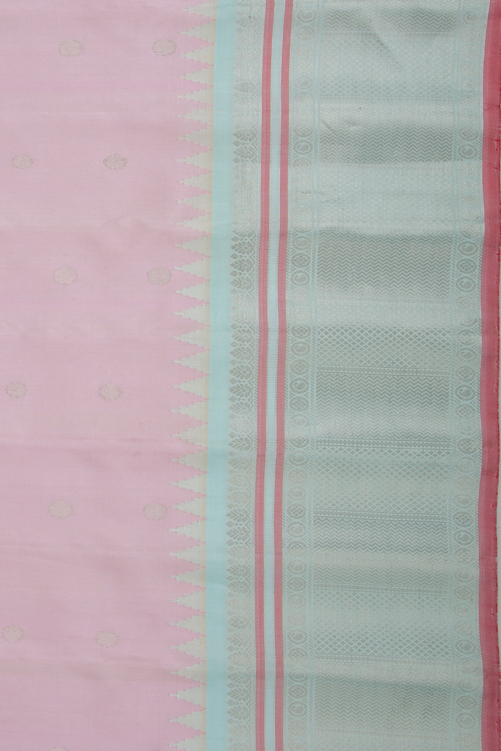 Gadwal Silk Butta Baby Pink Saree