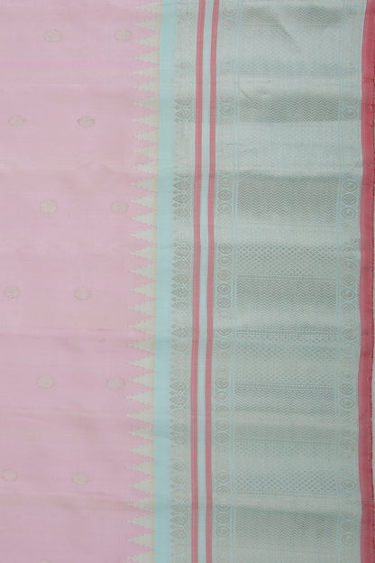 Gadwal Silk Butta Baby Pink Saree